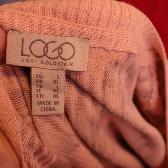 LOGO Lori Goldstein | V Neck Long Sleeve Sweater Large - Picture 5 of 7